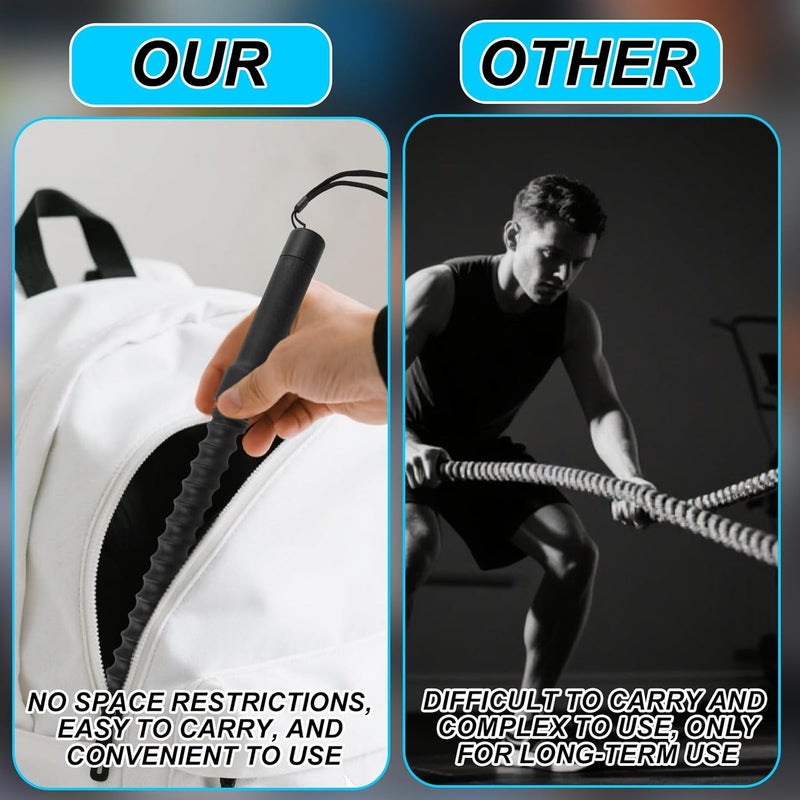 Diegimr 2pcs Cordless Battle Rope for Home Gym, Portable Ropeless Jump Weighted Exercise Crossrope Workout Flow Cross Cord Equipment for Training Strength HIIT Arms Chest Legs Fitness Enthusiasts Gifts - Image 4
